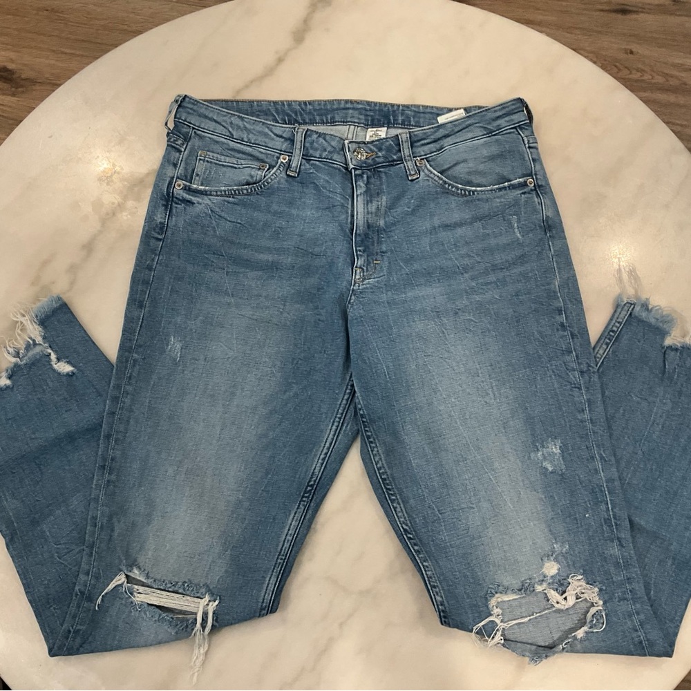 &Denim H&M Distressed Girlfriend Jeans Size 32